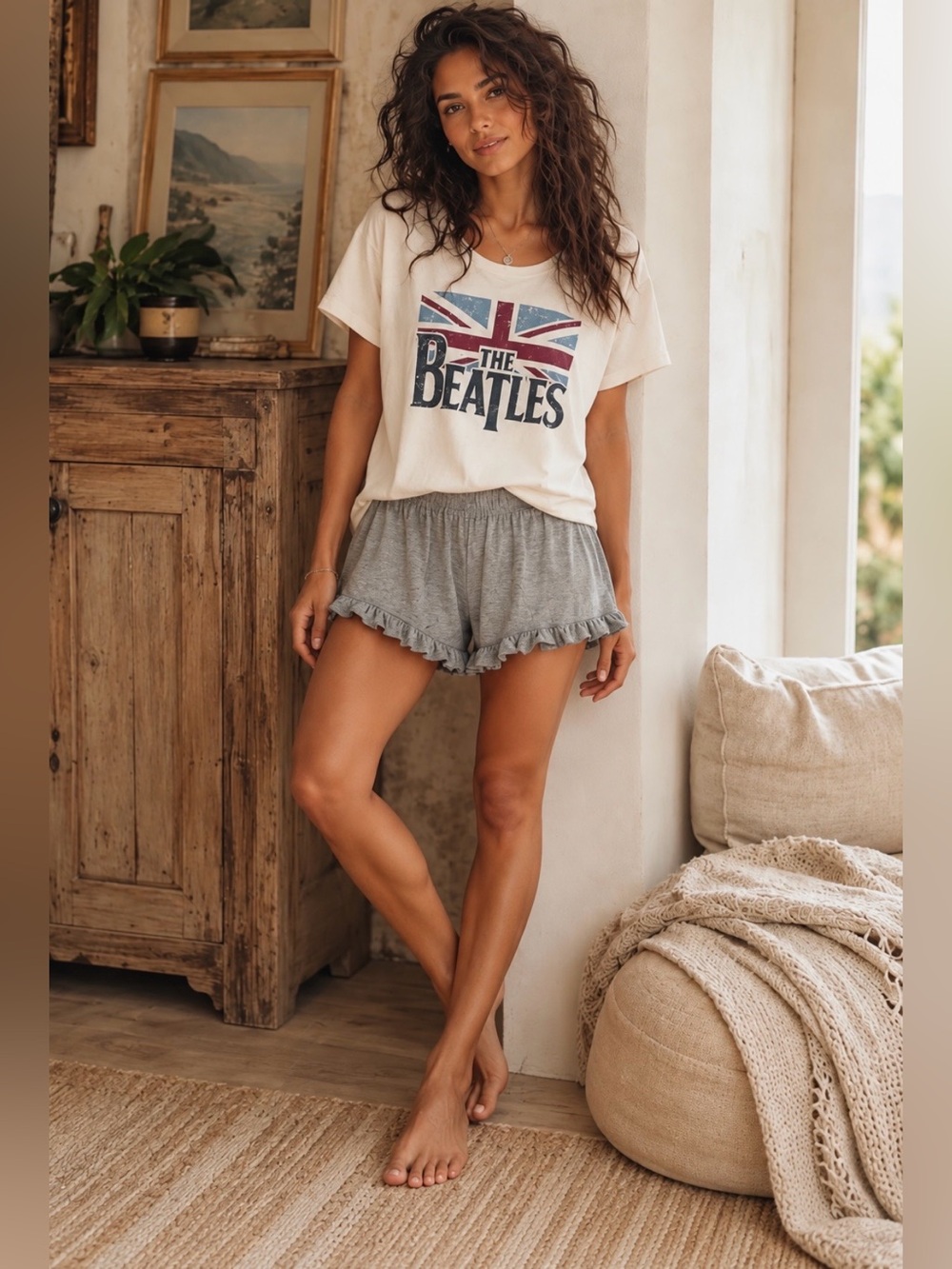 NWT The Beatles Women’s Flag 2pc Loungewear Set
